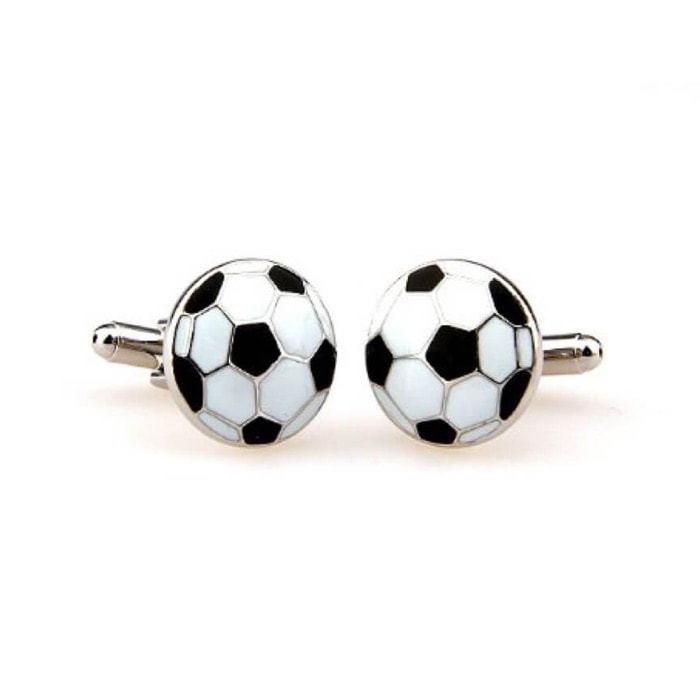 Mancuernillas con diseño de balón de fútbol